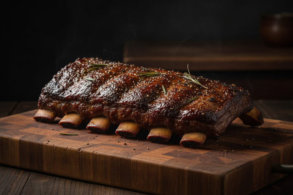 Dino Ribs on Cutting Board