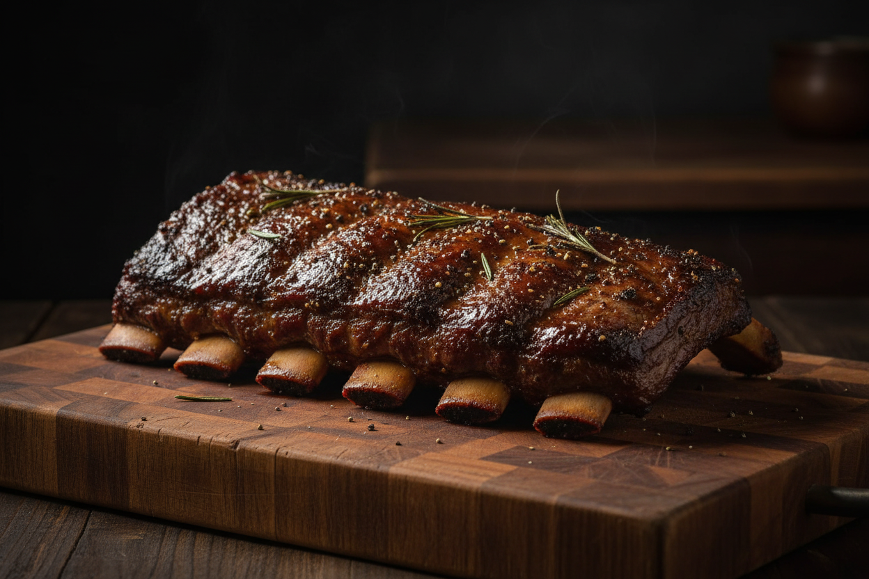 Dino Ribs on Cutting Board
